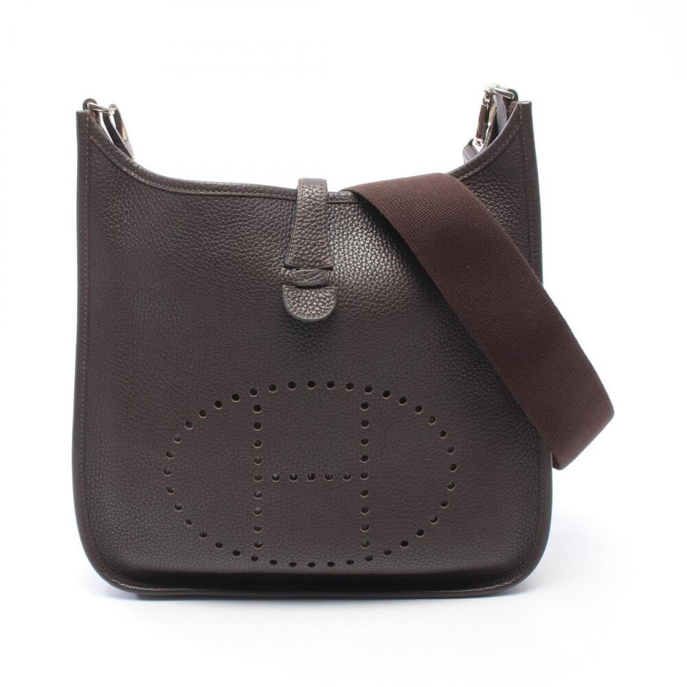 Hermes Evelyne 1 PM Shoulder Bag/Handbag, Leather, Taurillon Clemence, Brown ...